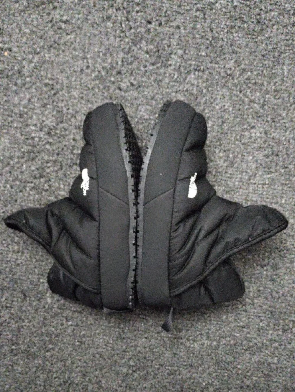 The North Face Kids Black Puffy Slip-On Slippers